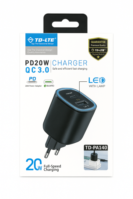 Fast charger PD 20W شاحن سريع بمدخلين